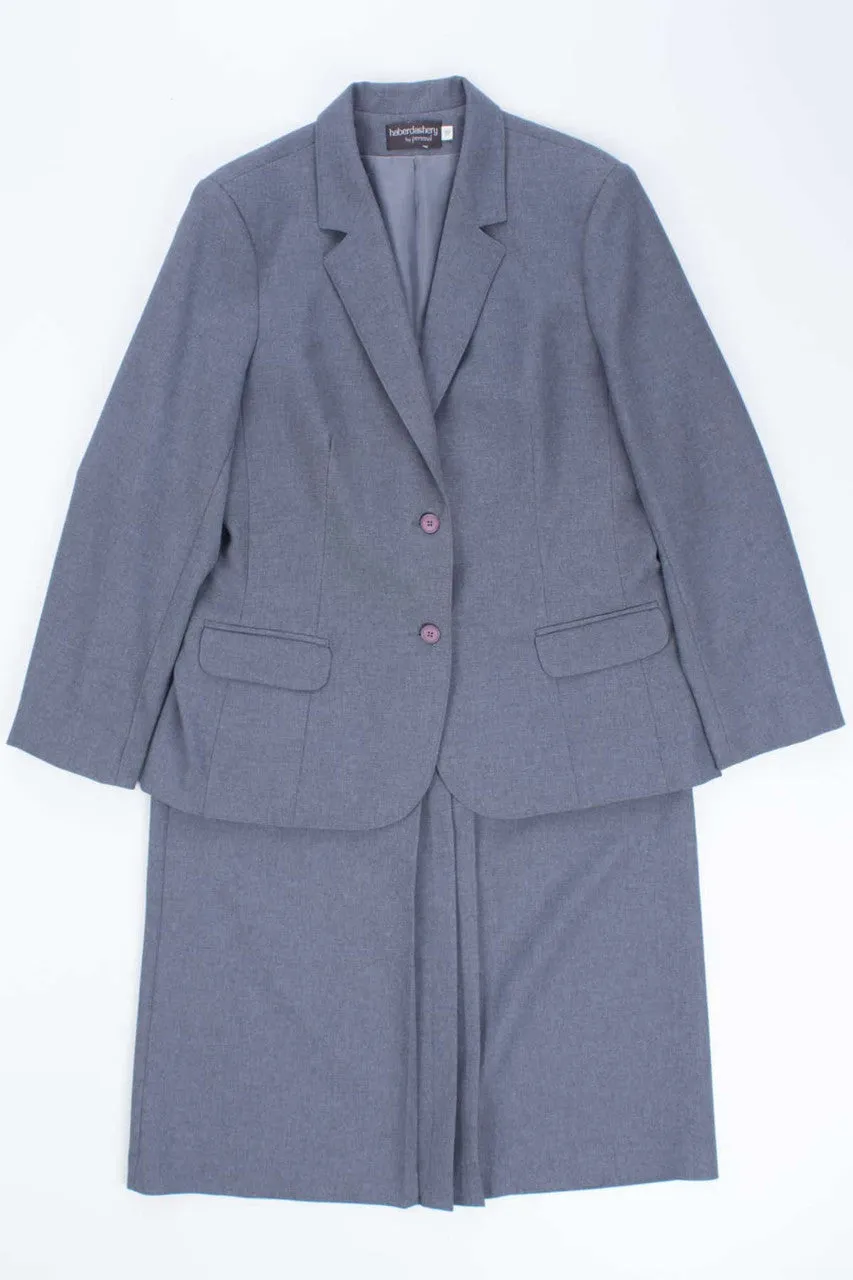 90s Grey Skirt Suit
