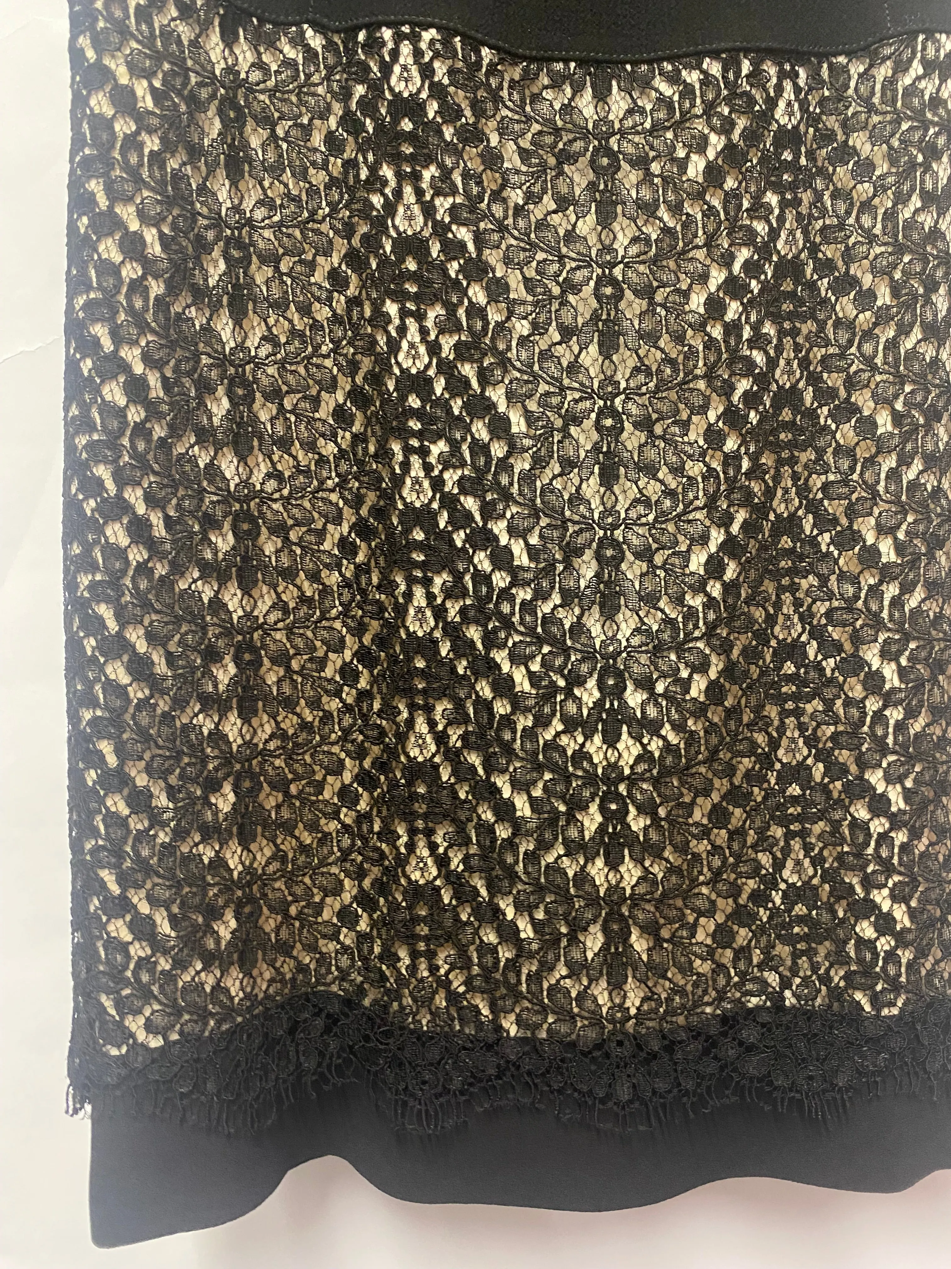 Allesandro Dell'acqua Black Lace Overlay Sleeveless Sheath Dress 14