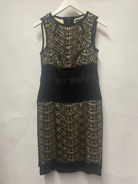 Allesandro Dell'acqua Black Lace Overlay Sleeveless Sheath Dress 14