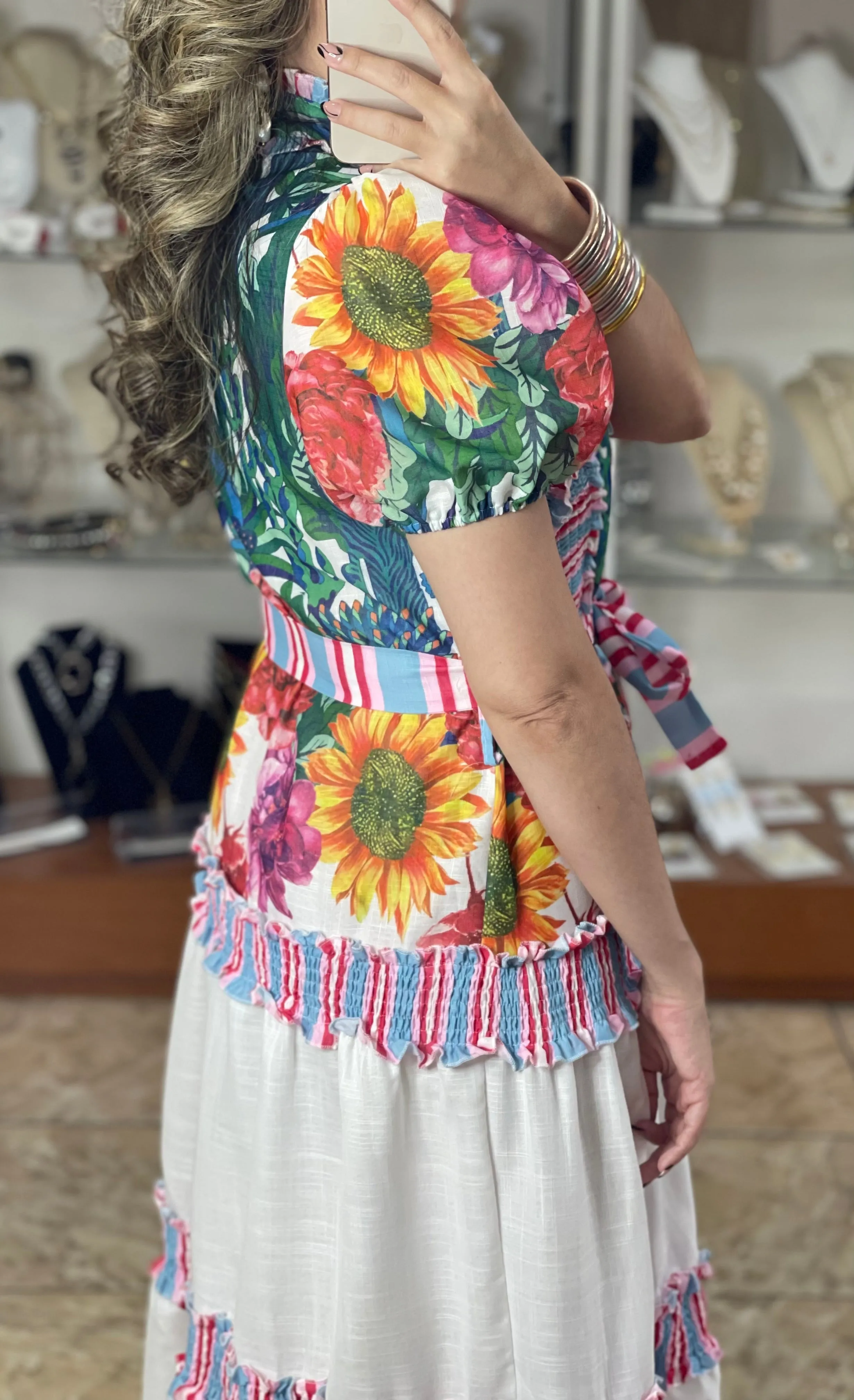 Birds and Flowers Maxi Dress