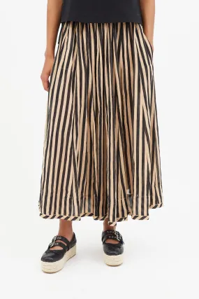 Black & Beige Stripe Skirt