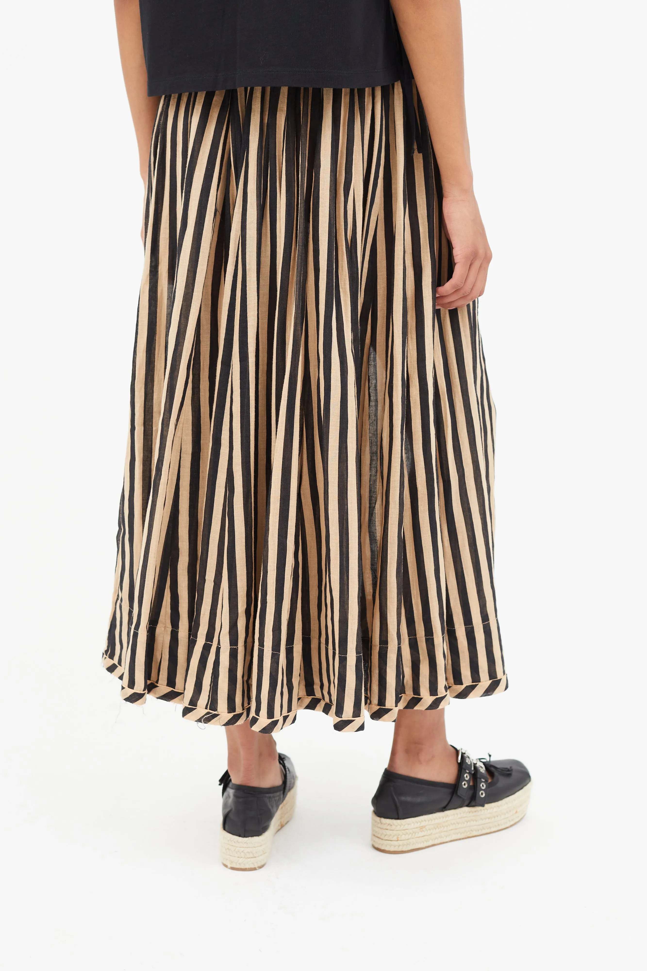 Black & Beige Stripe Skirt