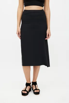 Black Asymmetrical Ruffled Skirt
