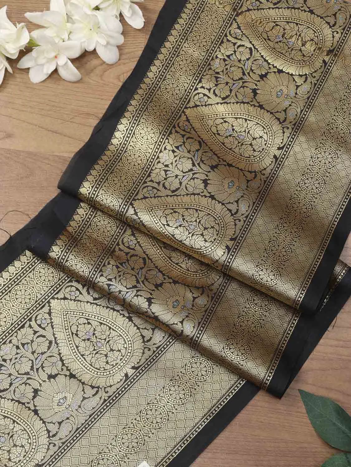 Black Banarasi Silk Lace ( 1 Mtr )