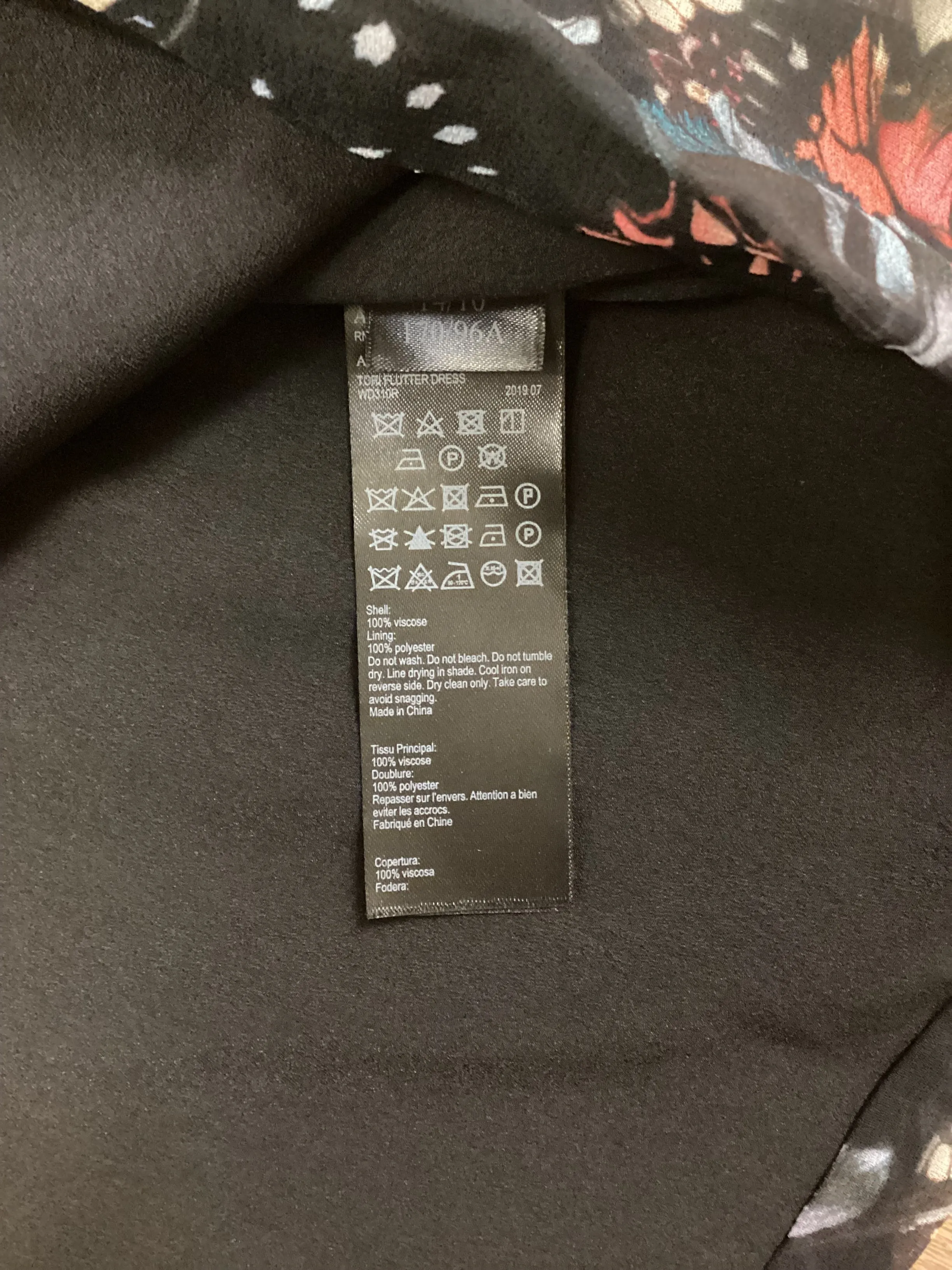 BNWT AllSaints Black Floral Dress Size 14