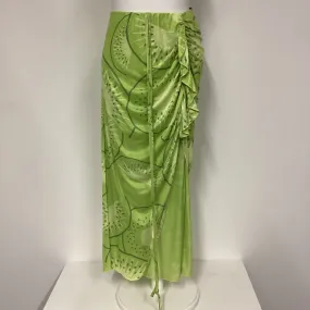 BNWT House Of Sunny Green Falling Kiwi Wrap Skirt Size 10