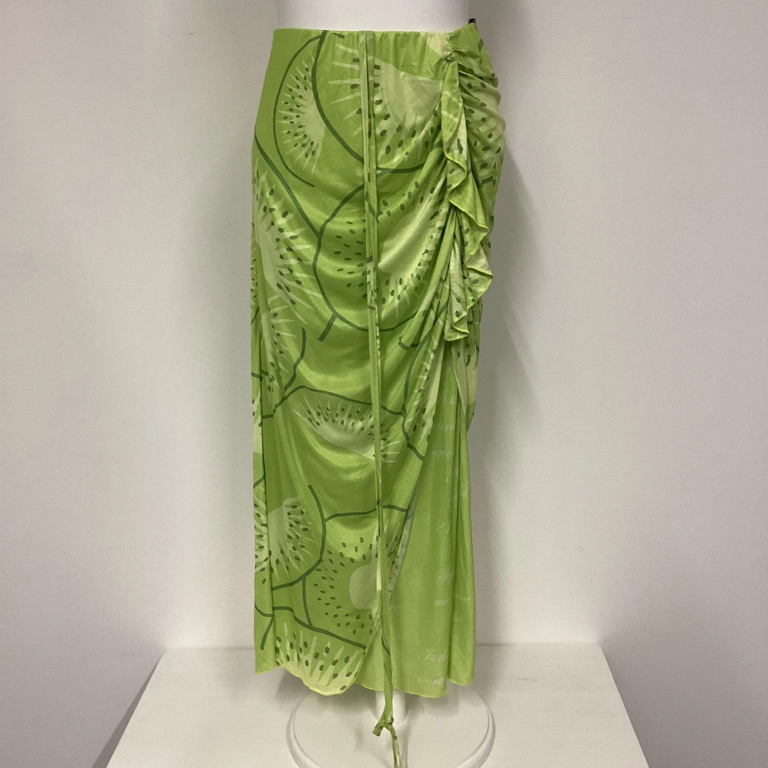 BNWT House Of Sunny Green Falling Kiwi Wrap Skirt Size 10