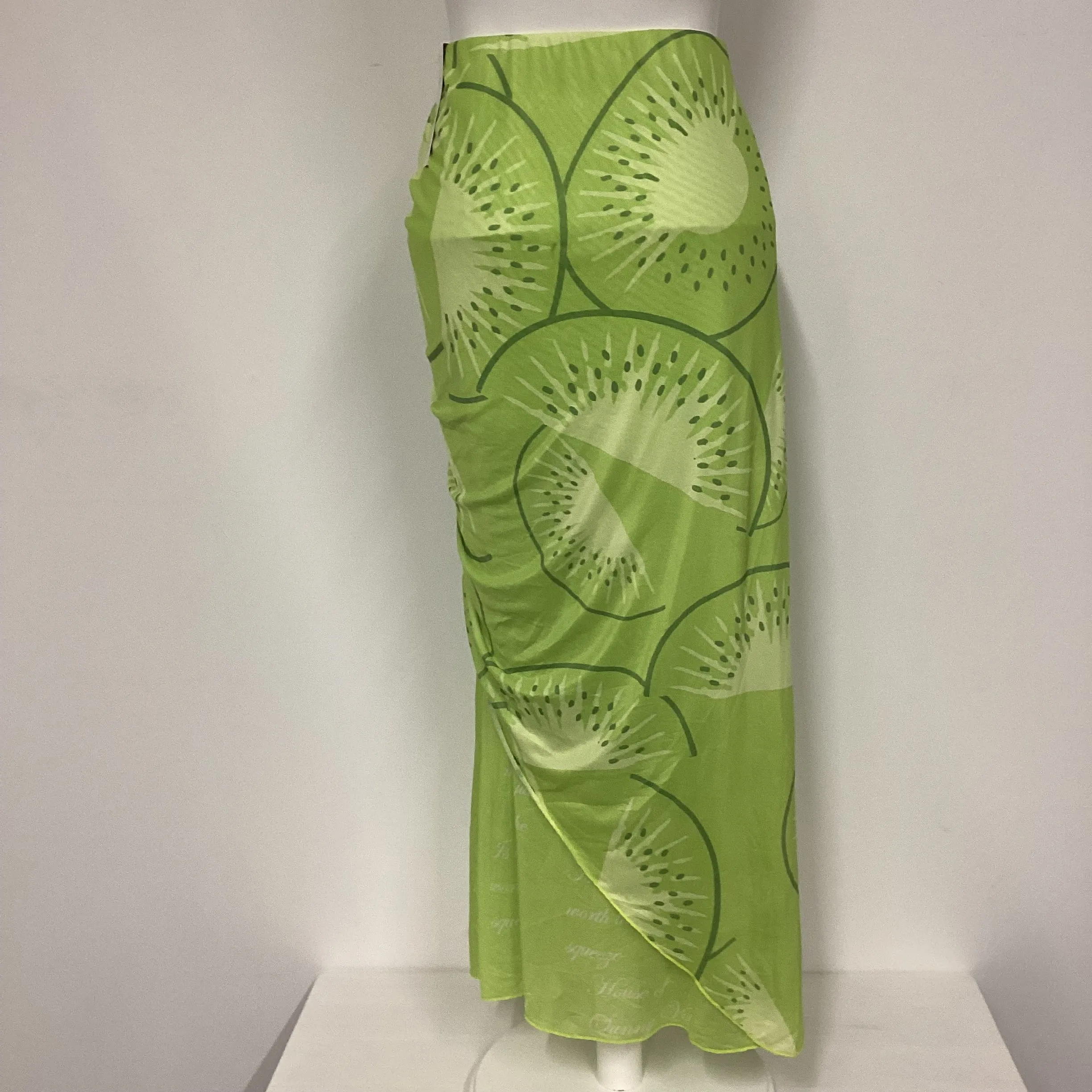 BNWT House Of Sunny Green Falling Kiwi Wrap Skirt Size 10