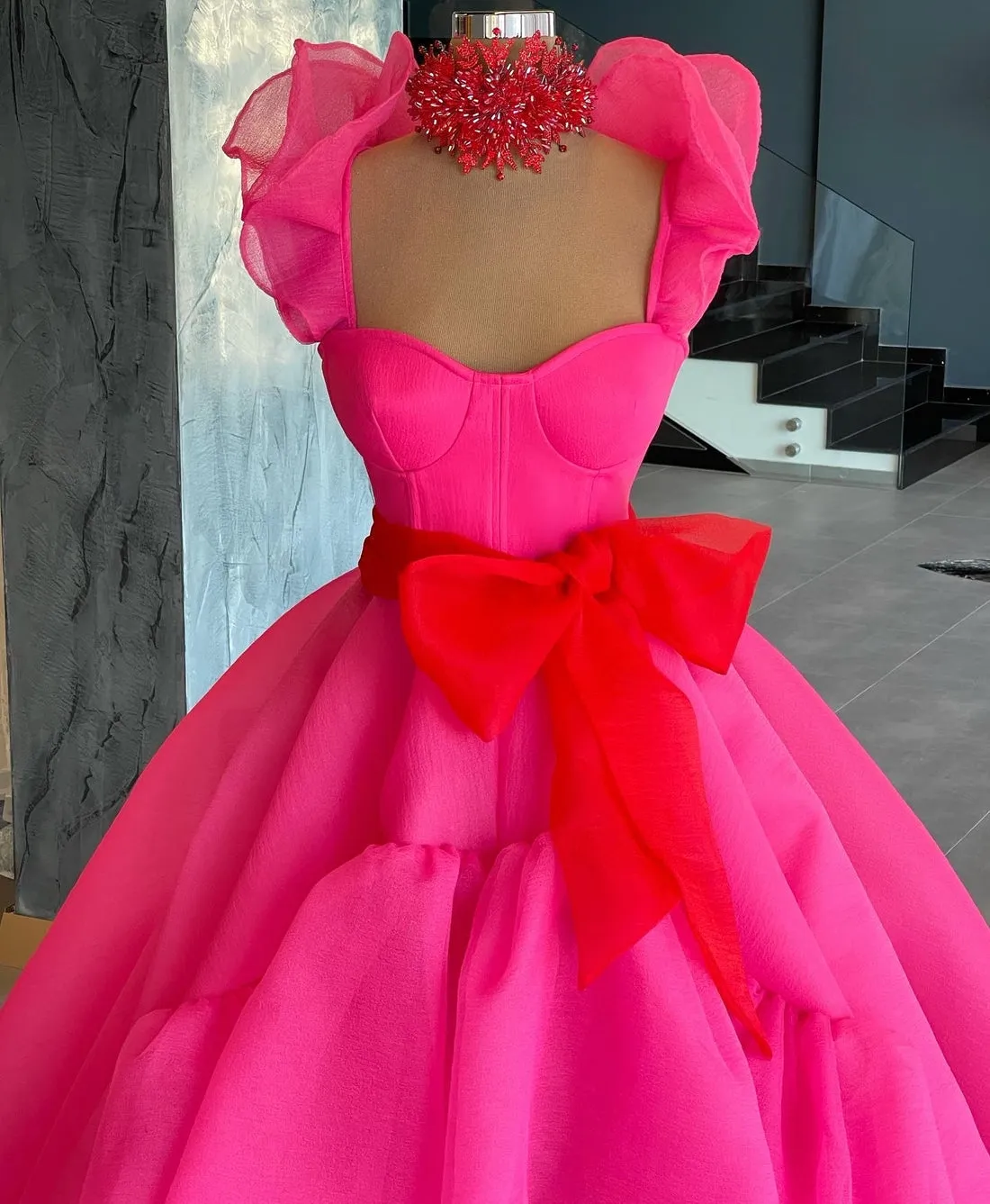 Bossed Evening Dress