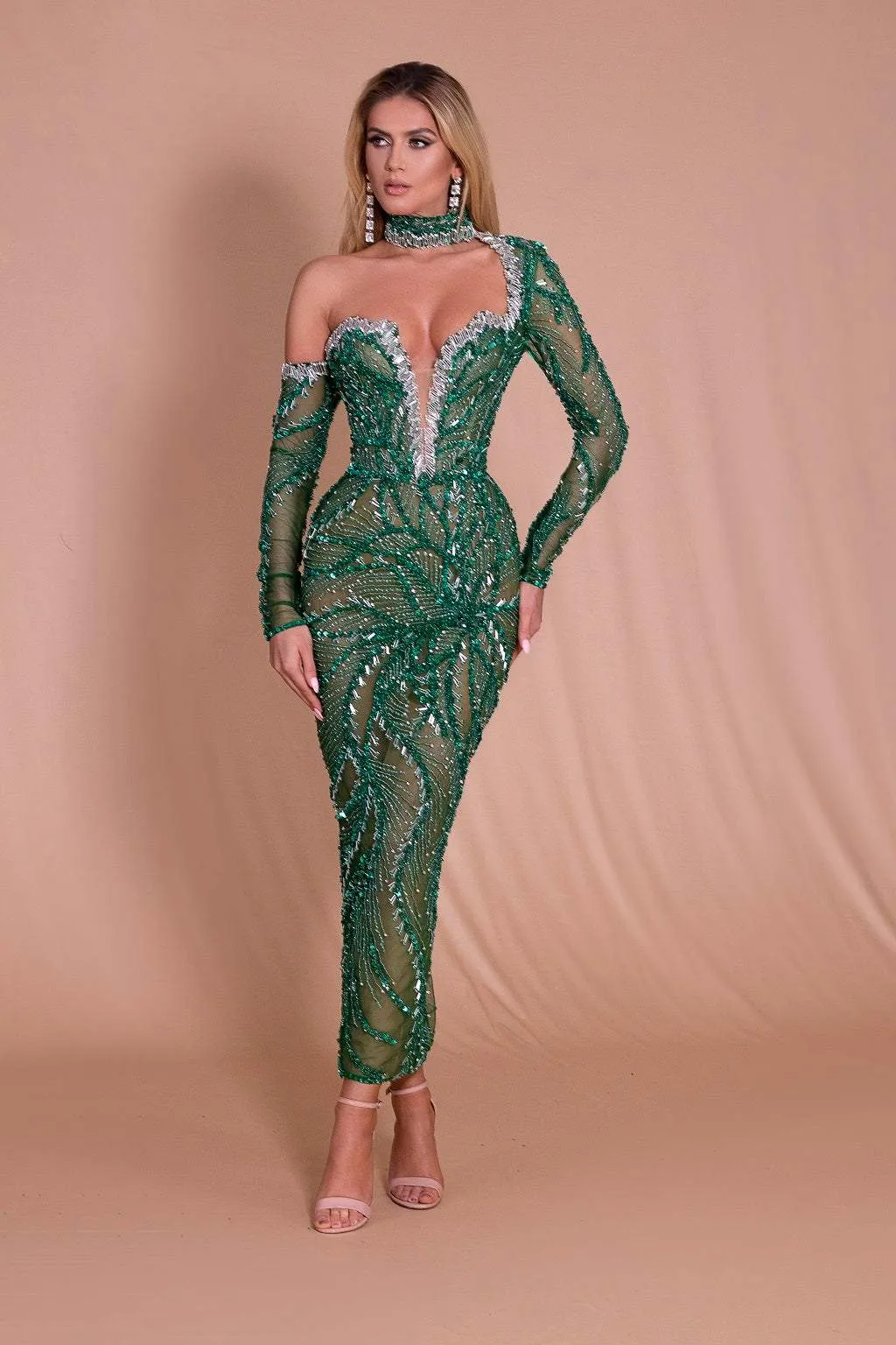 Bottle Green Evening Dress