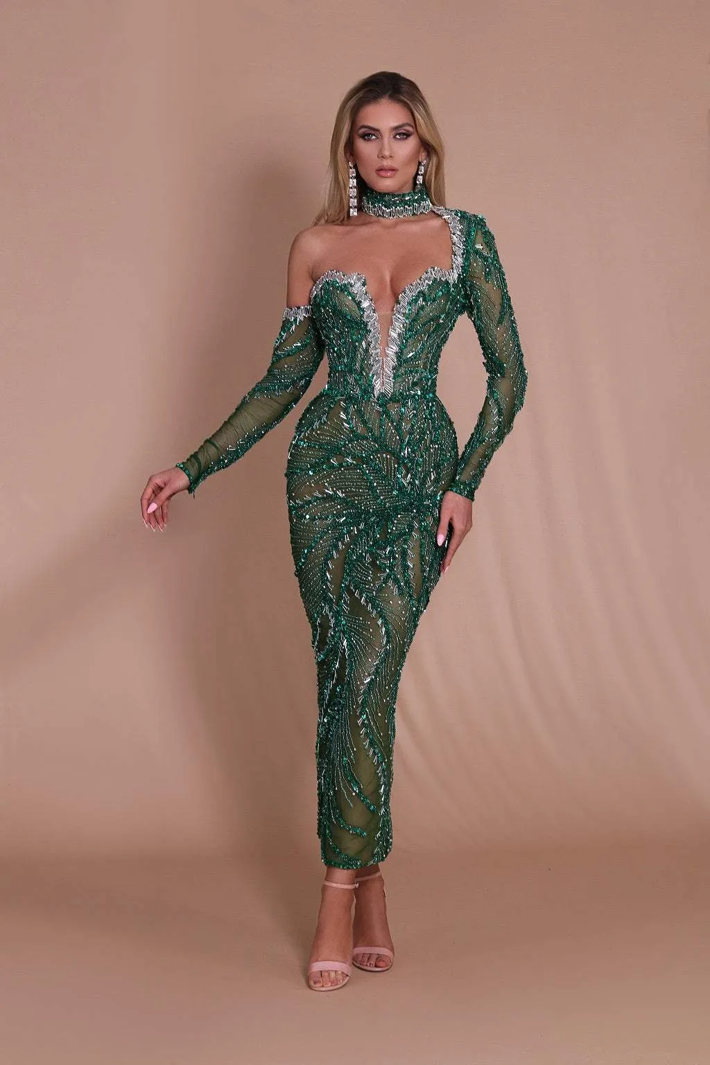 Bottle Green Evening Dress