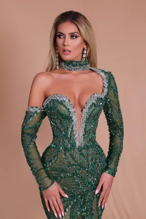 Bottle Green Evening Dress