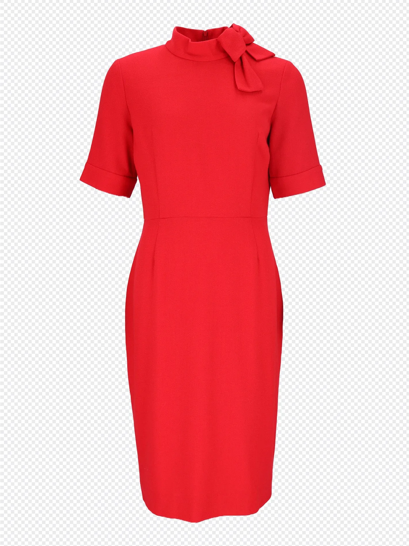 bow-tie wool midi dress