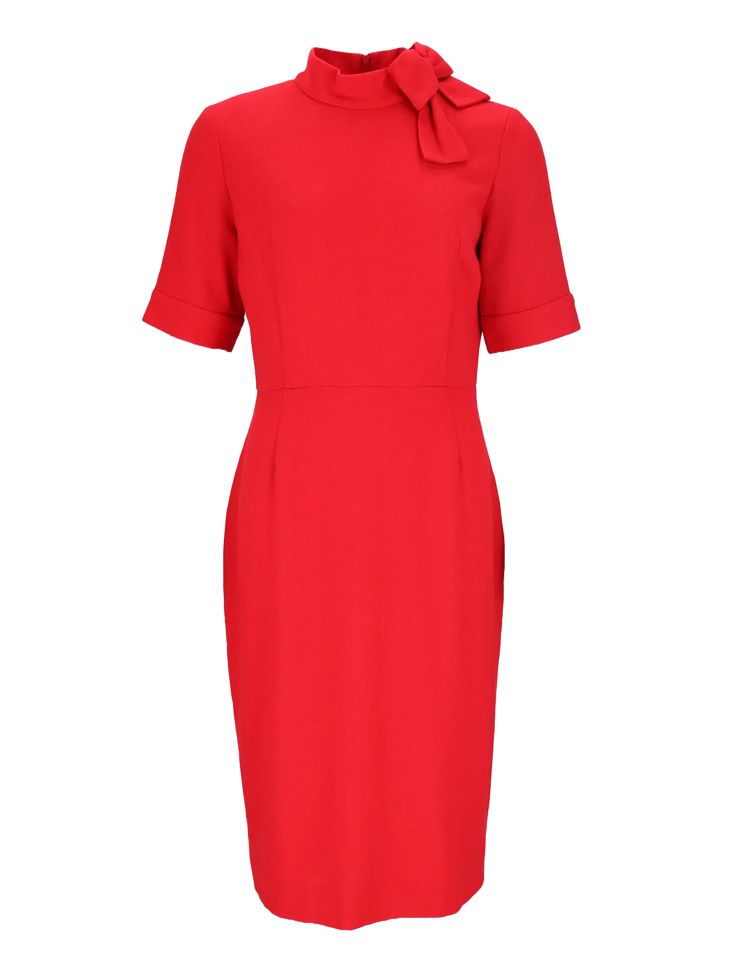 bow-tie wool midi dress