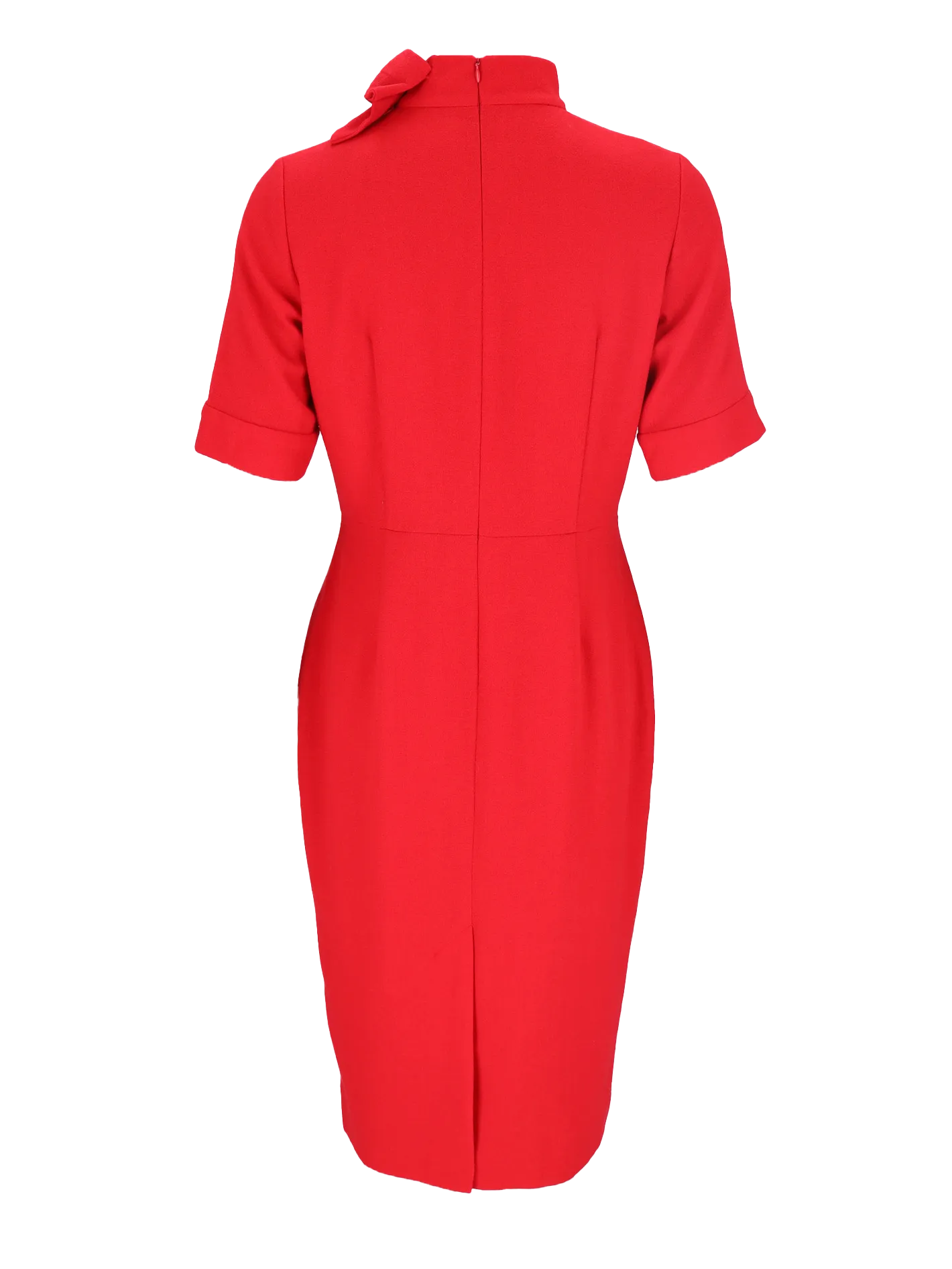 bow-tie wool midi dress