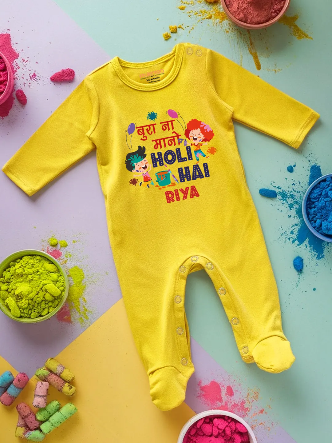 Bura Na Mano Holi Hai Baby Romper | Onesies w/ Custom Name