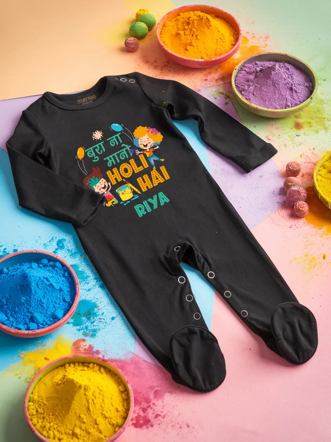 Bura Na Mano Holi Hai Baby Romper | Onesies w/ Custom Name