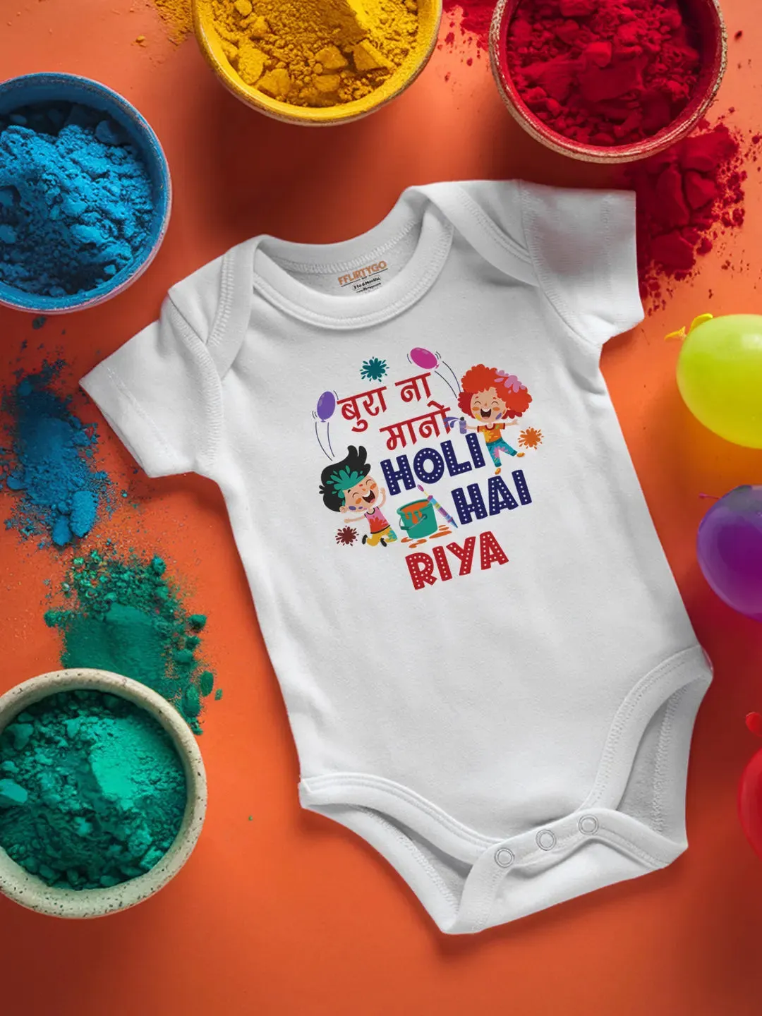 Bura Na Mano Holi Hai Baby Romper | Onesies w/ Custom Name