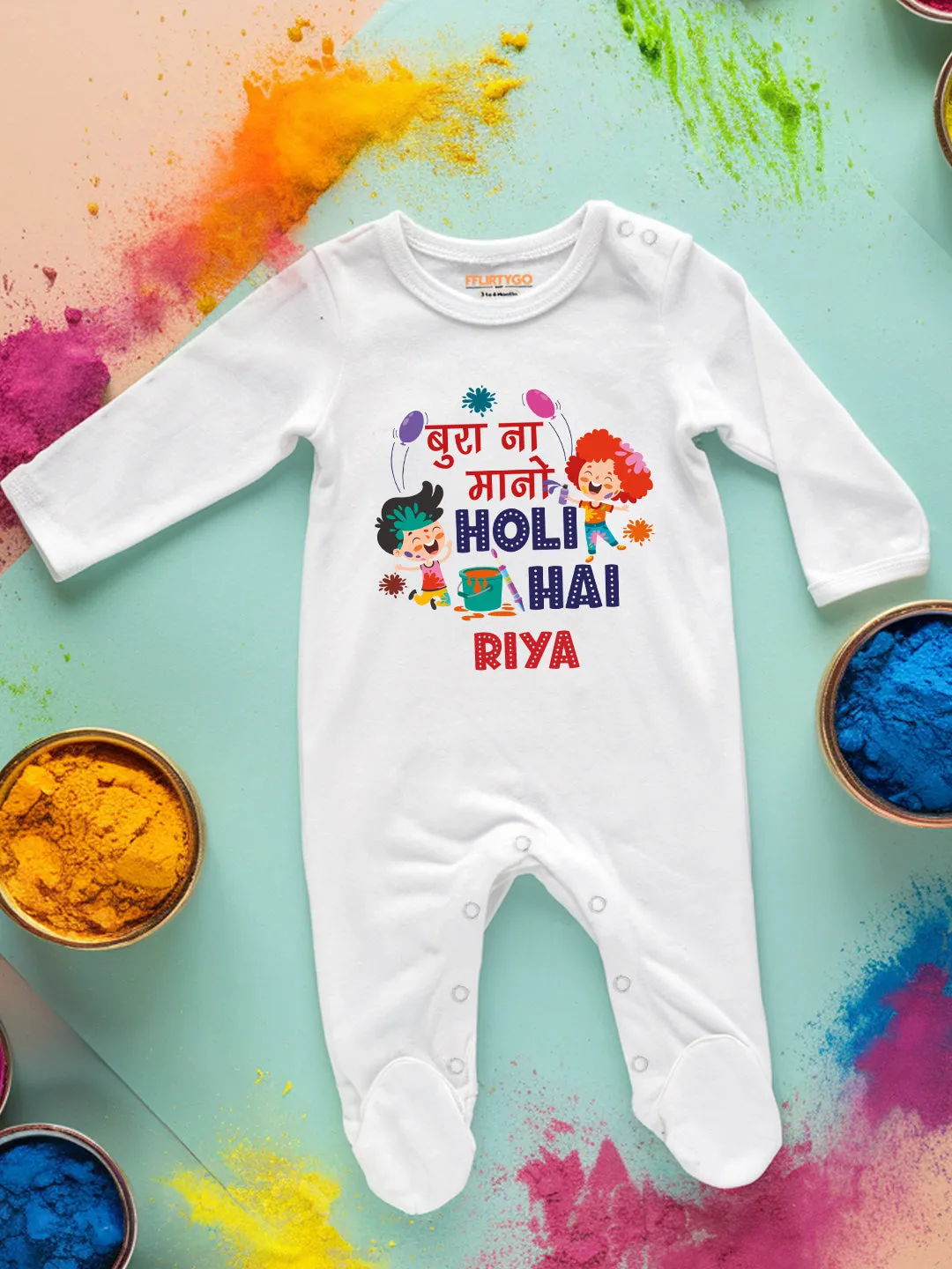 Bura Na Mano Holi Hai Baby Romper | Onesies w/ Custom Name