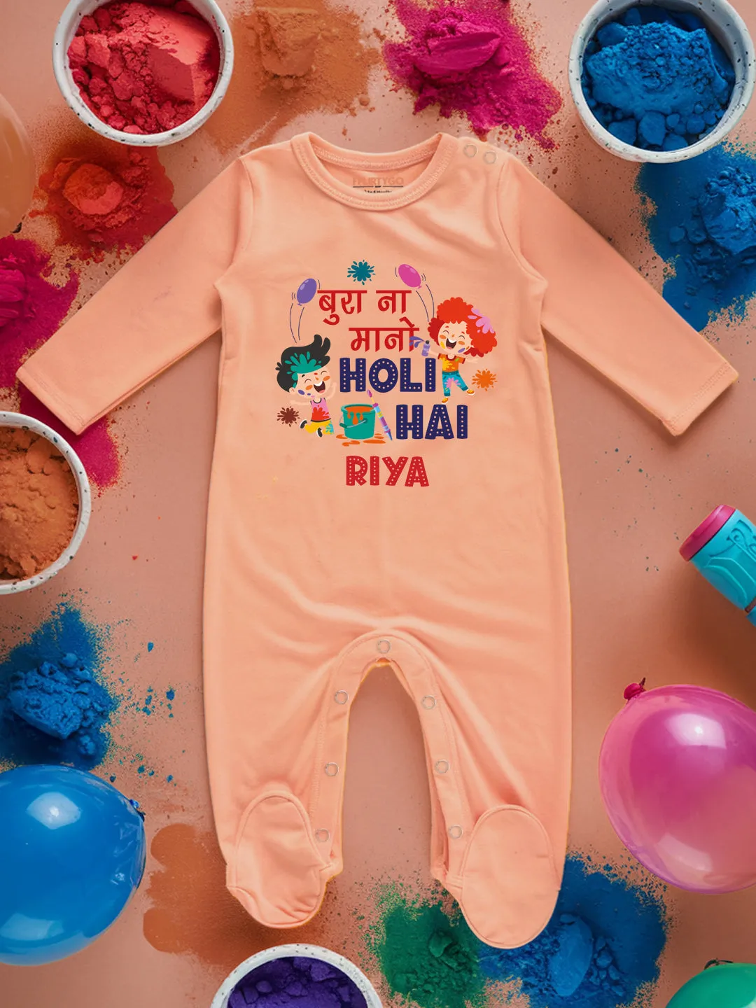 Bura Na Mano Holi Hai Baby Romper | Onesies w/ Custom Name