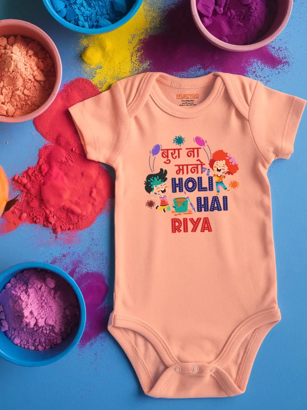 Bura Na Mano Holi Hai Baby Romper | Onesies w/ Custom Name