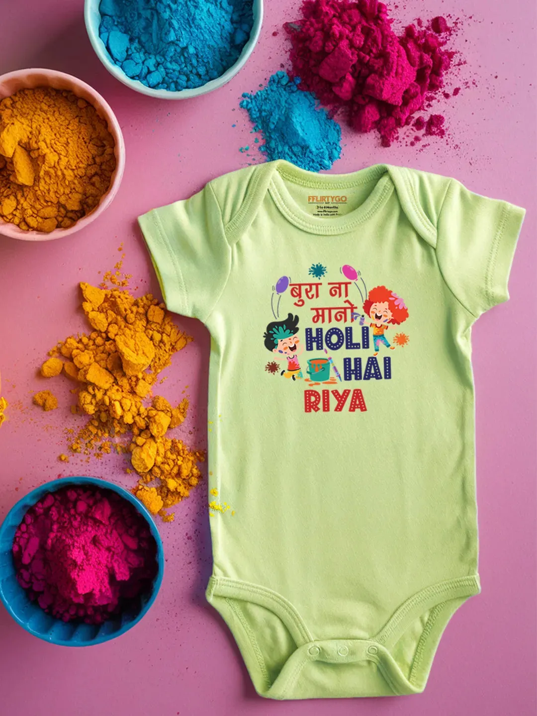 Bura Na Mano Holi Hai Baby Romper | Onesies w/ Custom Name