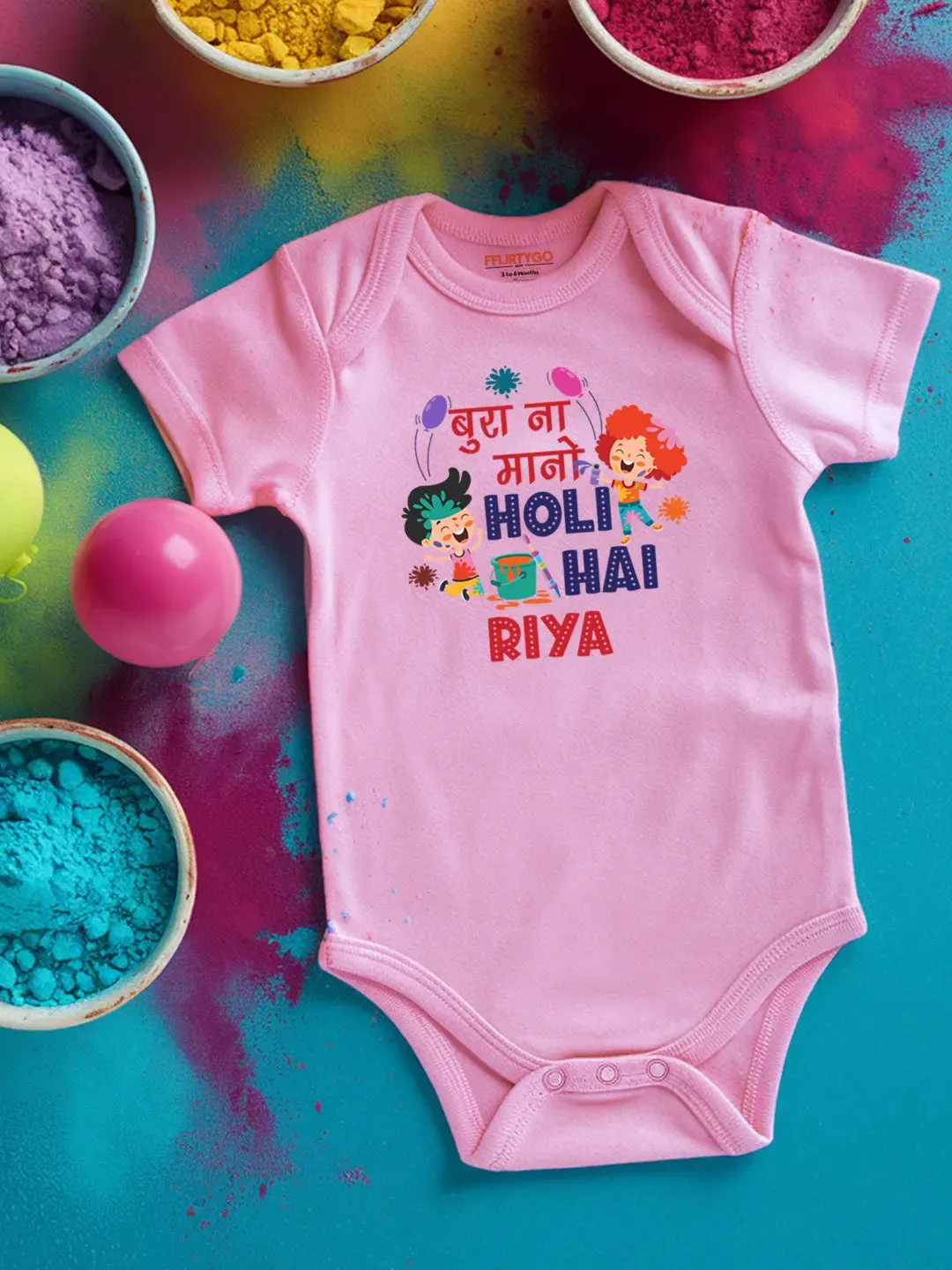 Bura Na Mano Holi Hai Baby Romper | Onesies w/ Custom Name
