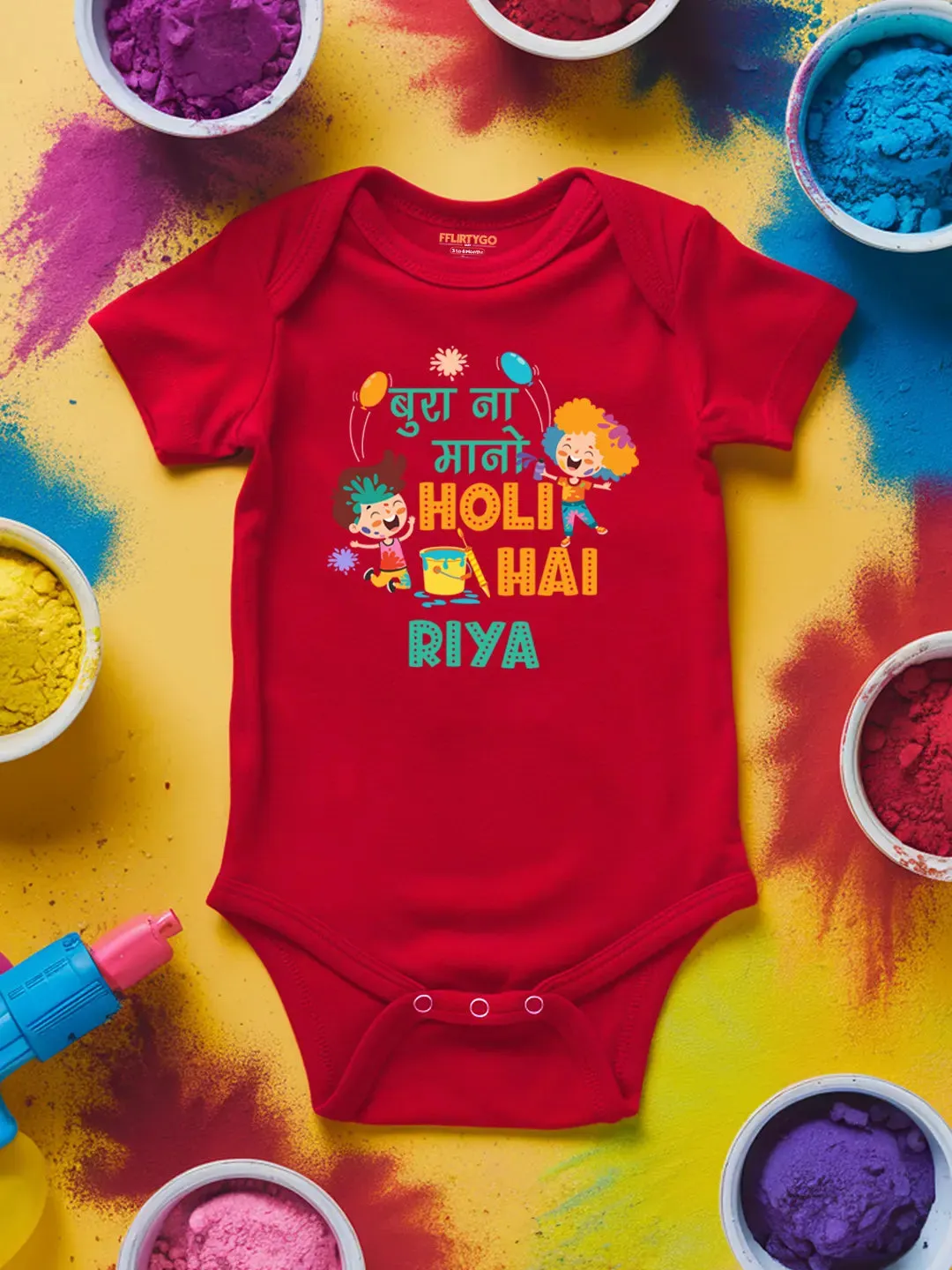 Bura Na Mano Holi Hai Baby Romper | Onesies w/ Custom Name