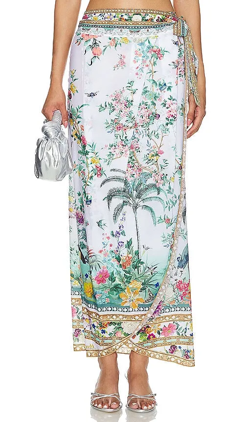 Camilla Long Draped Sarong in Teal