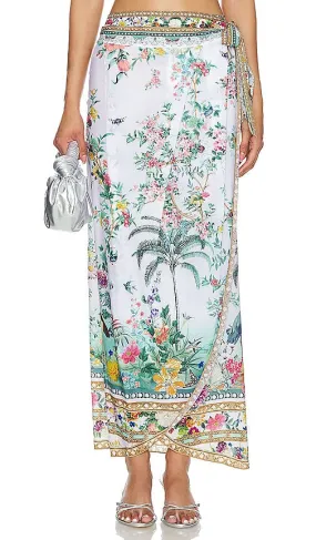 Camilla Long Draped Sarong in Teal