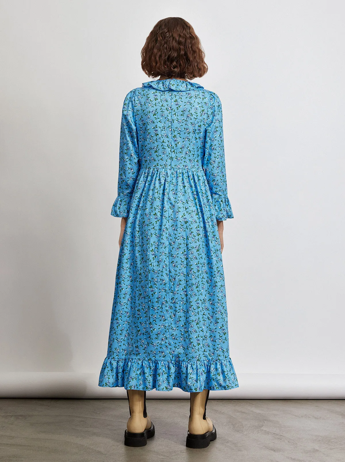 Carrie Frill Neck Cotton Dress