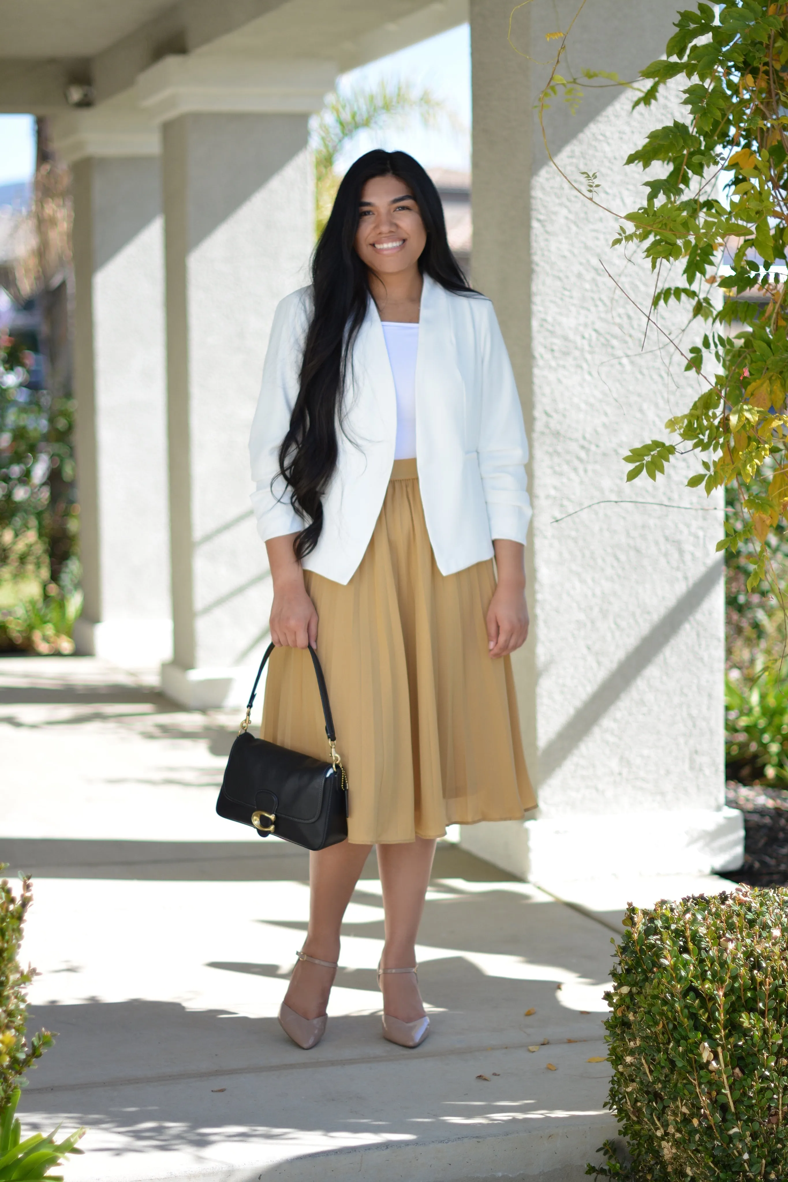 Cheri Tan Pleated Skirt