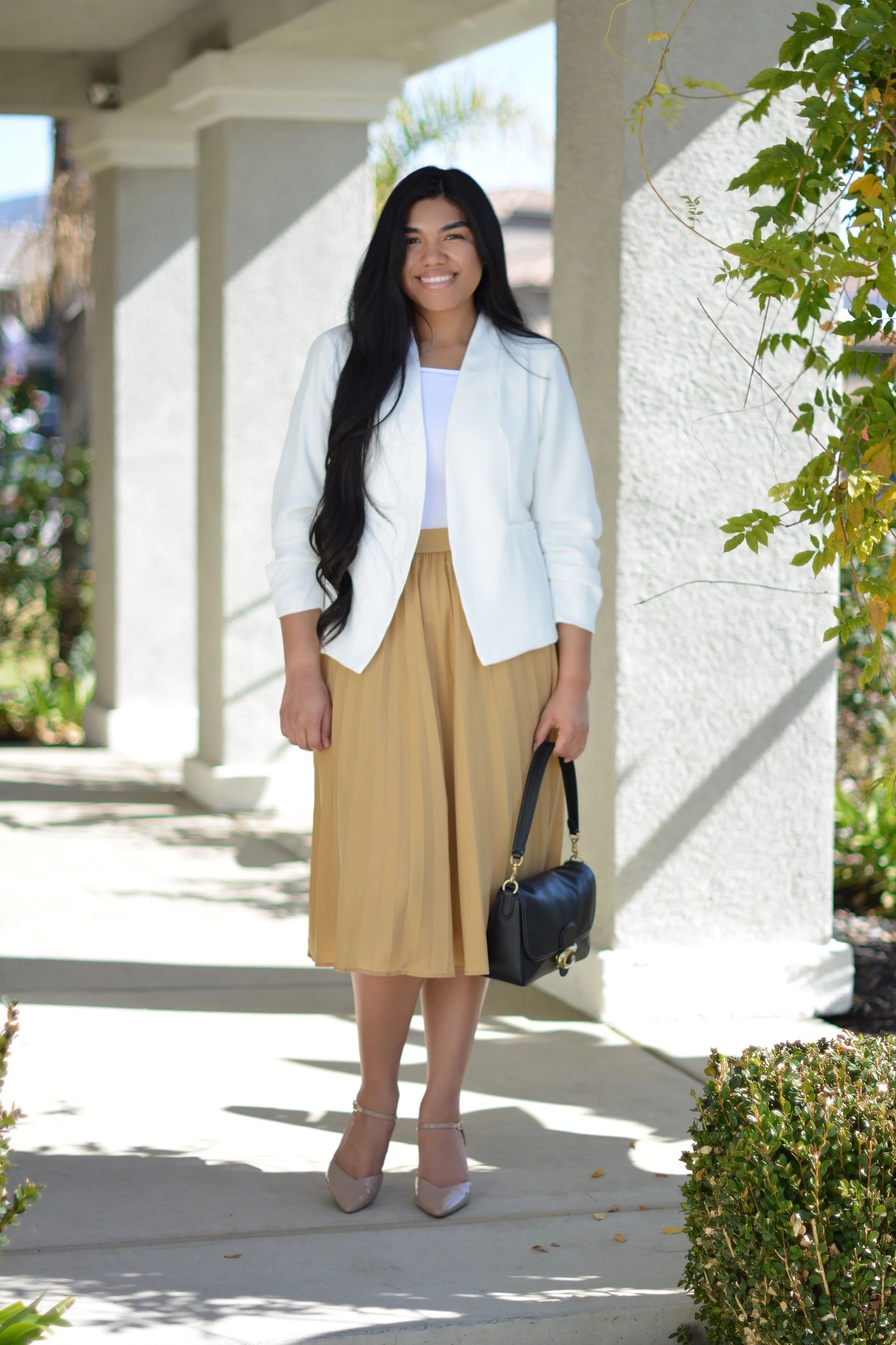 Cheri Tan Pleated Skirt