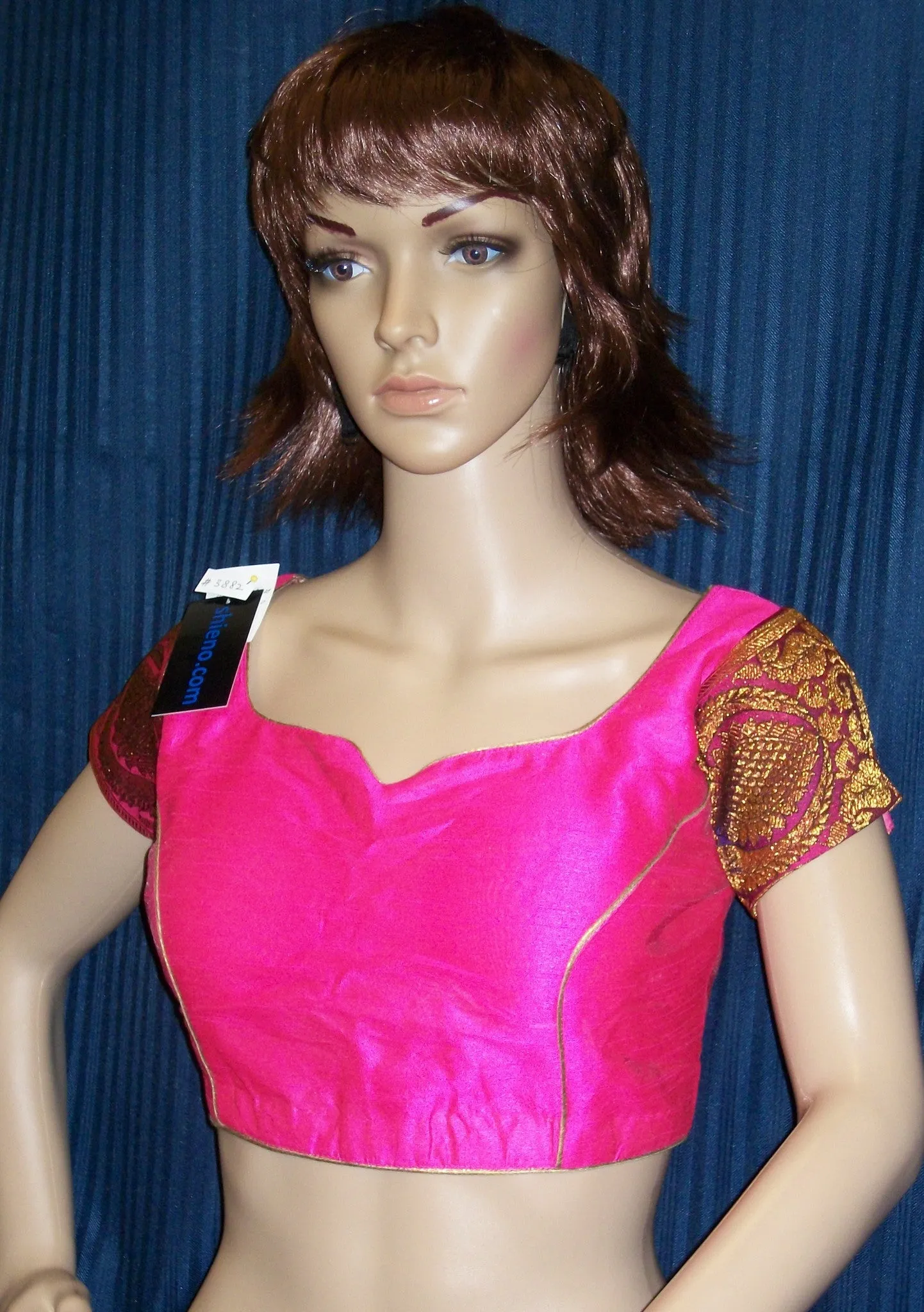 Choli 3884 Pink Silk Choli Saree Blouse Medium Large Shieno Sarees