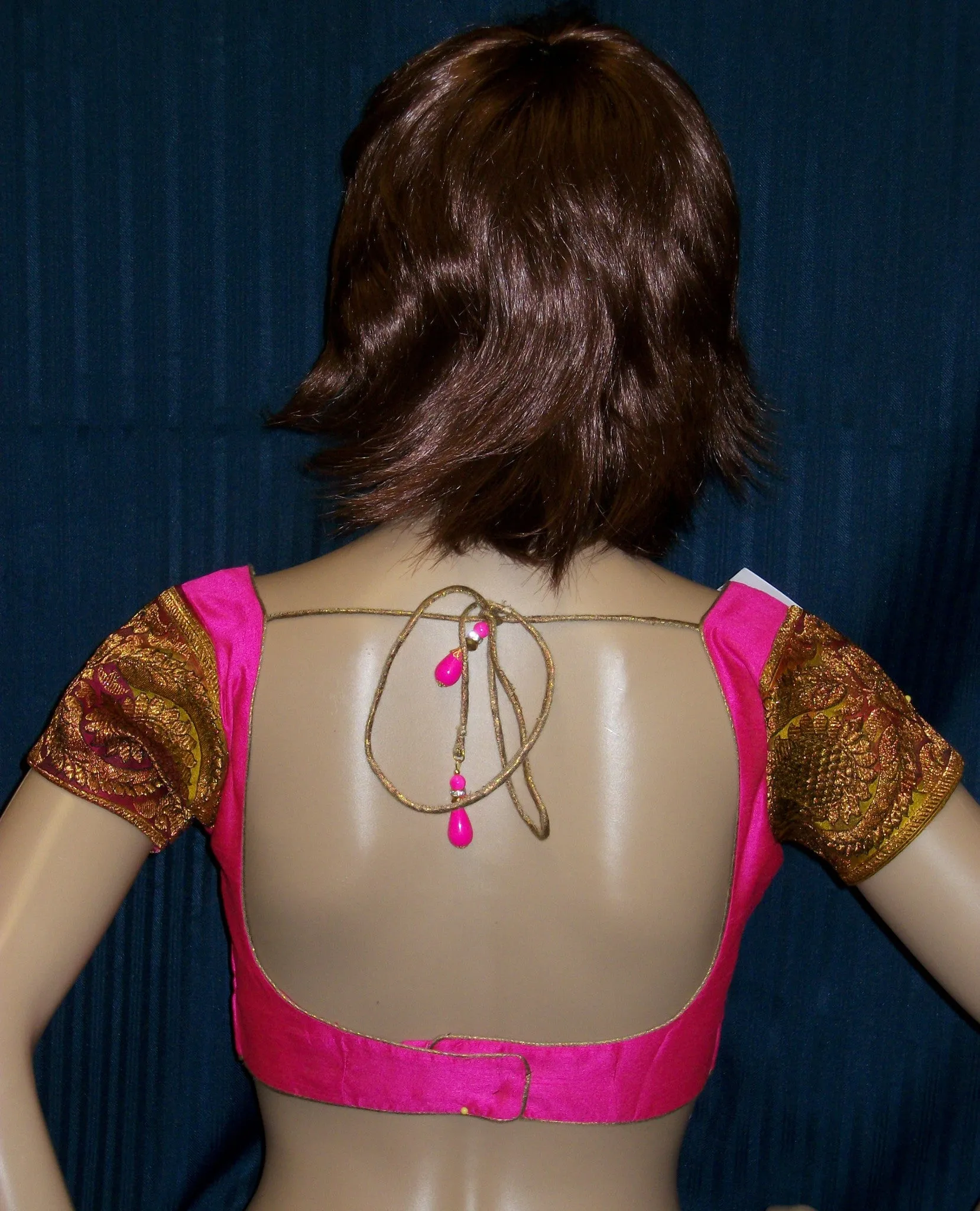 Choli 3884 Pink Silk Choli Saree Blouse Medium Large Shieno Sarees