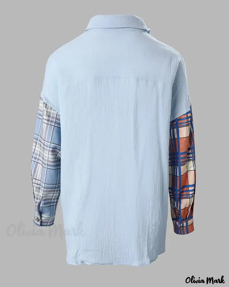 Deanwangkt - Plaid Print Long Sleeve Button-Up Shirt