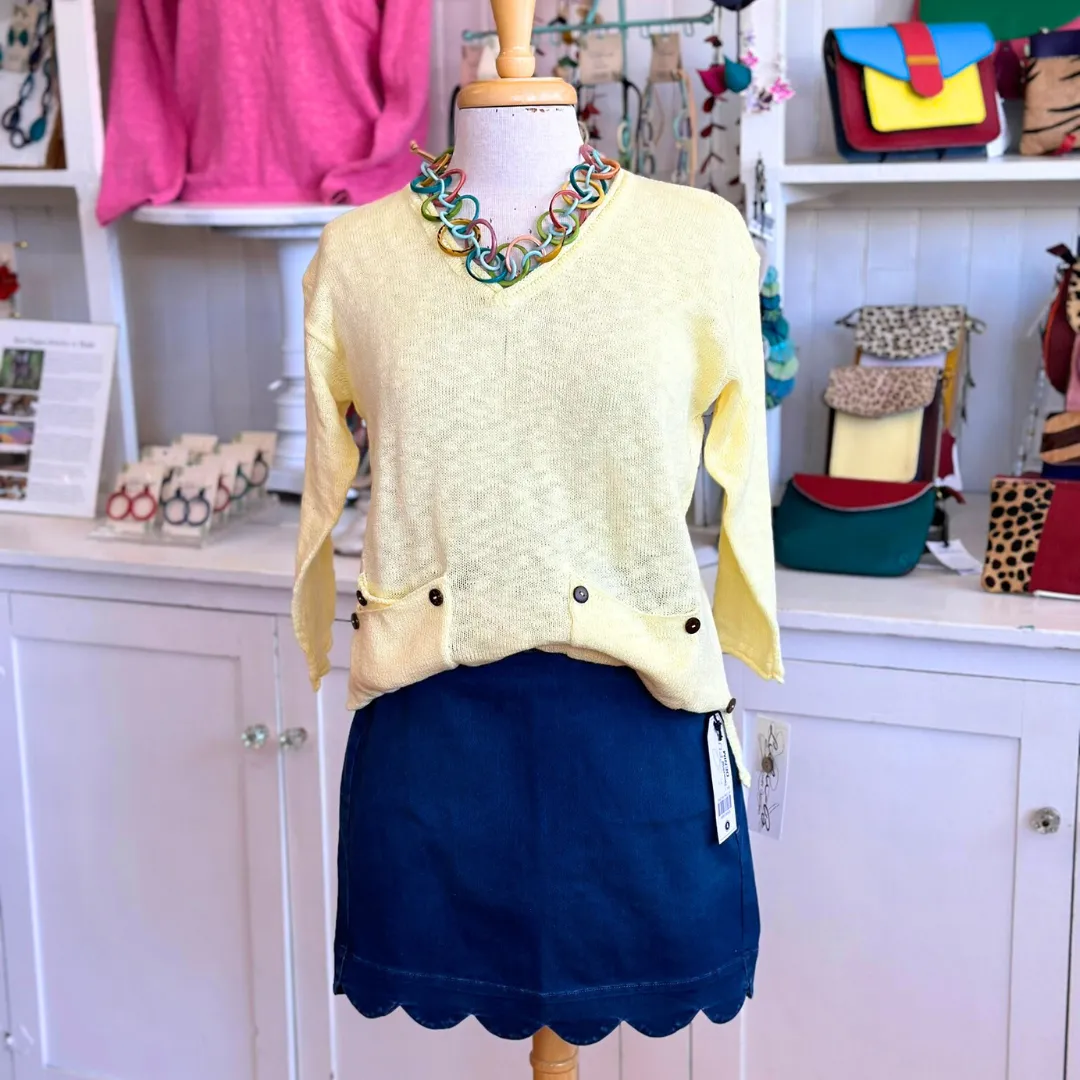 Denim Scallop Skort