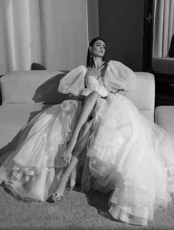 Engrave White Wedding Dress