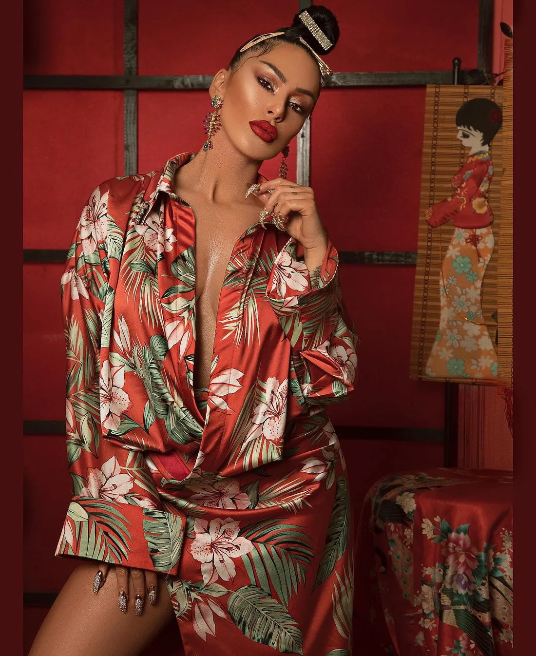 Florid Evening Dress