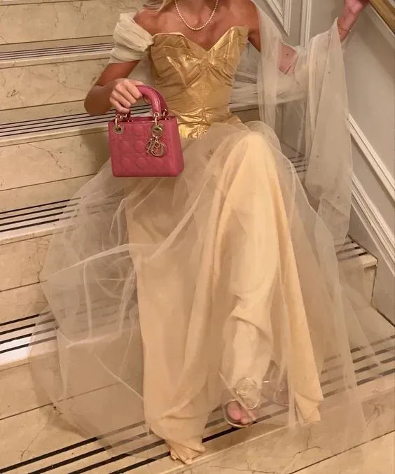 Formal Wear Dresses Ivory Strapless A-Line Tulle Long Prom Dress Birthday Party Dress Prom Dresses Shops Formal Women's Dresses