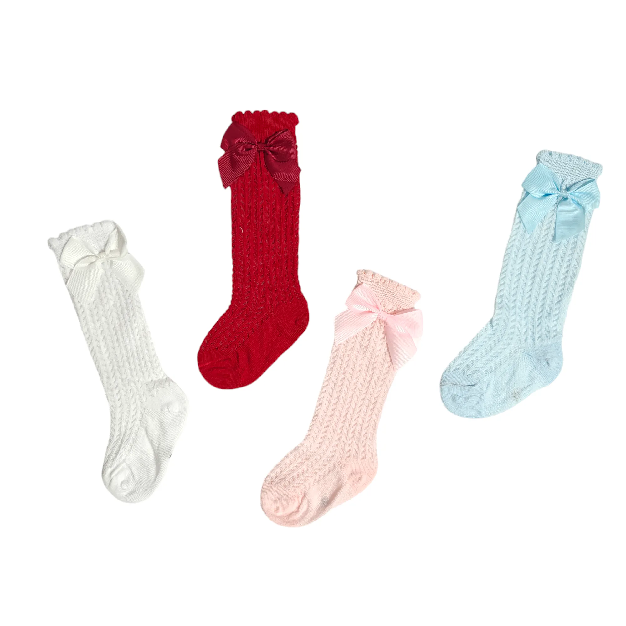 GIRLS' BOW DETAILED LONG SOCKS