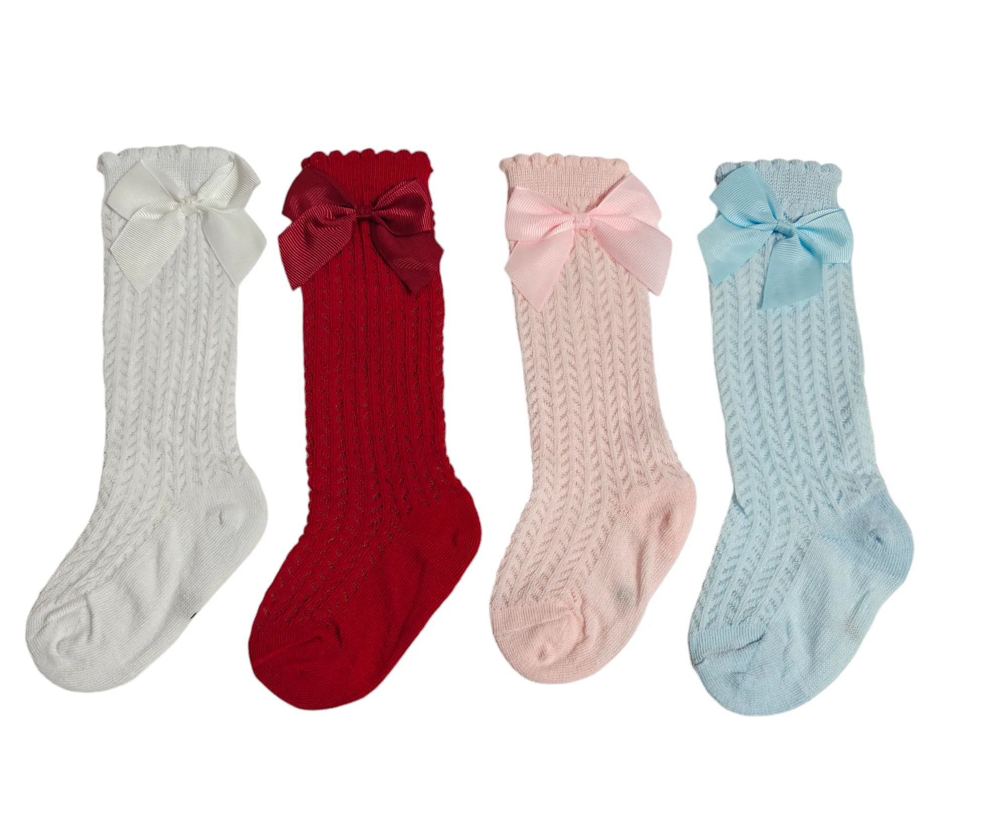 GIRLS' BOW DETAILED LONG SOCKS