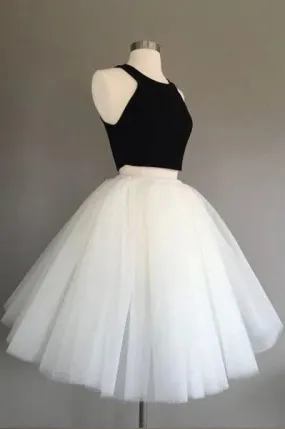 Homecoming Dress Two Pieces Tulle Cute Tutu Party Dresses