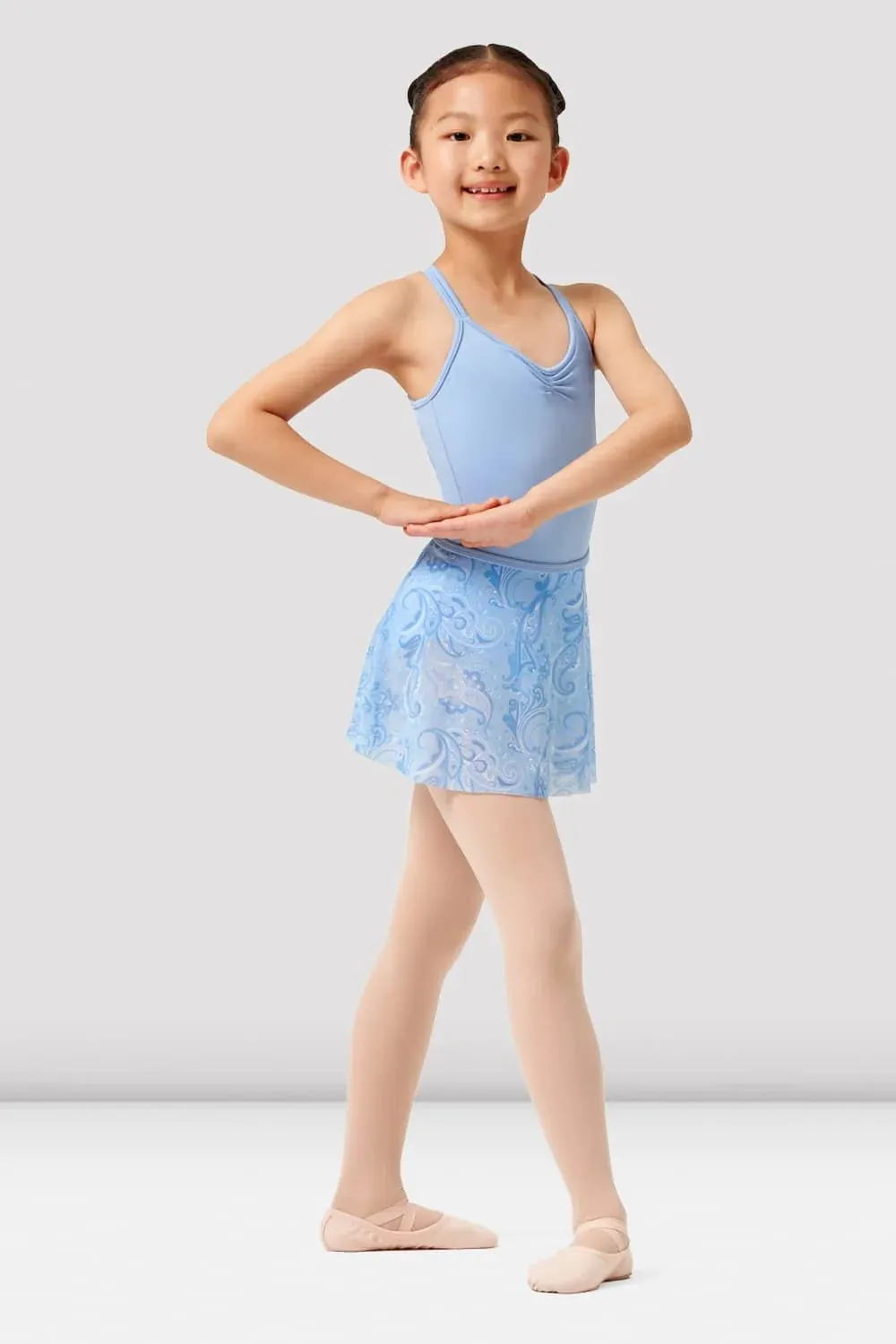 Kids Mirella Paisley Printed Mesh Skirt