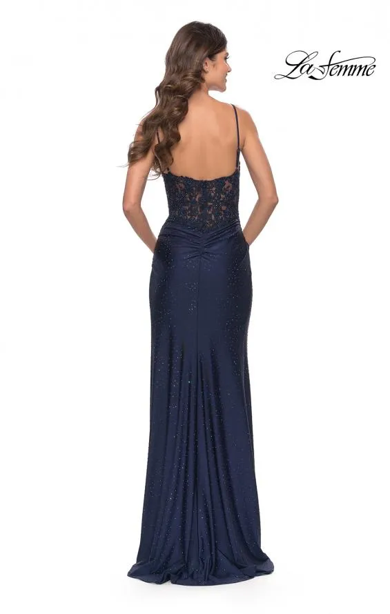 La Femme 31361 Appliance Lace Sheer Back