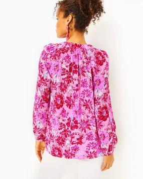 Lilly Pulitzer Women's Elsa Silk Top - Lilac Thistle In The Wild Flowers