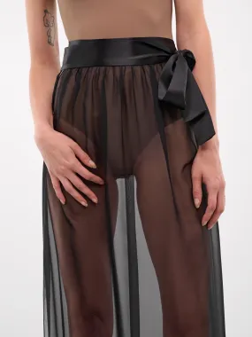 LONG SILK CHIFFON SKIRT