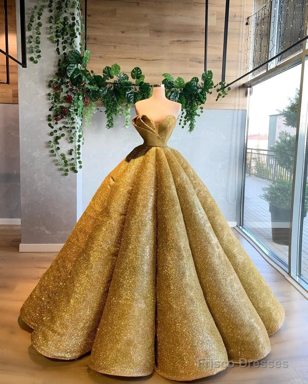 Long Wedding Dresses, Gold Prom Formal Evening Dresses