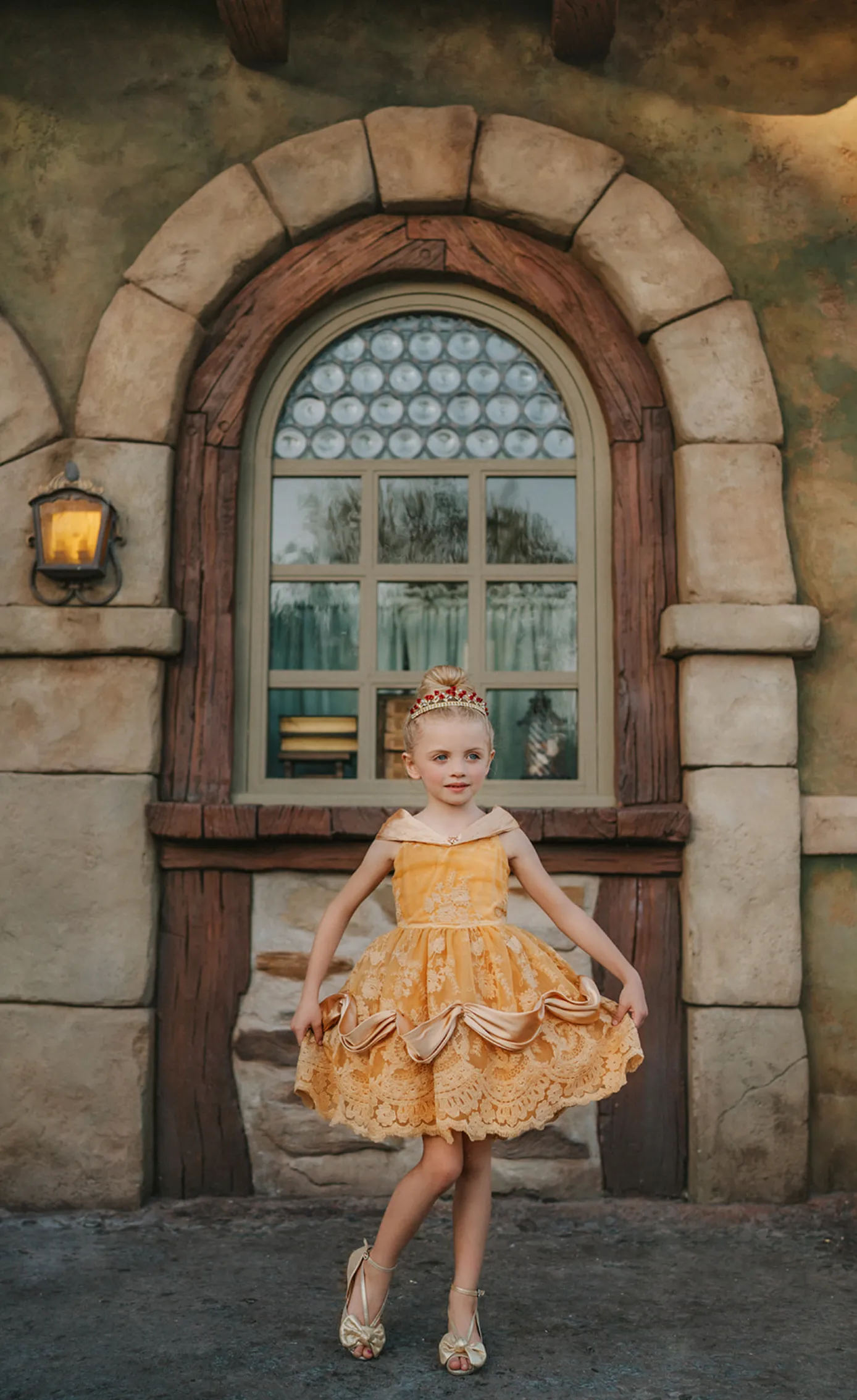 Portrait Petites Red Rose Princess Twirl Length Gown