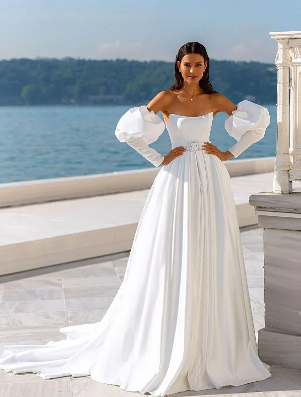 Princess Line White Wedding Dress